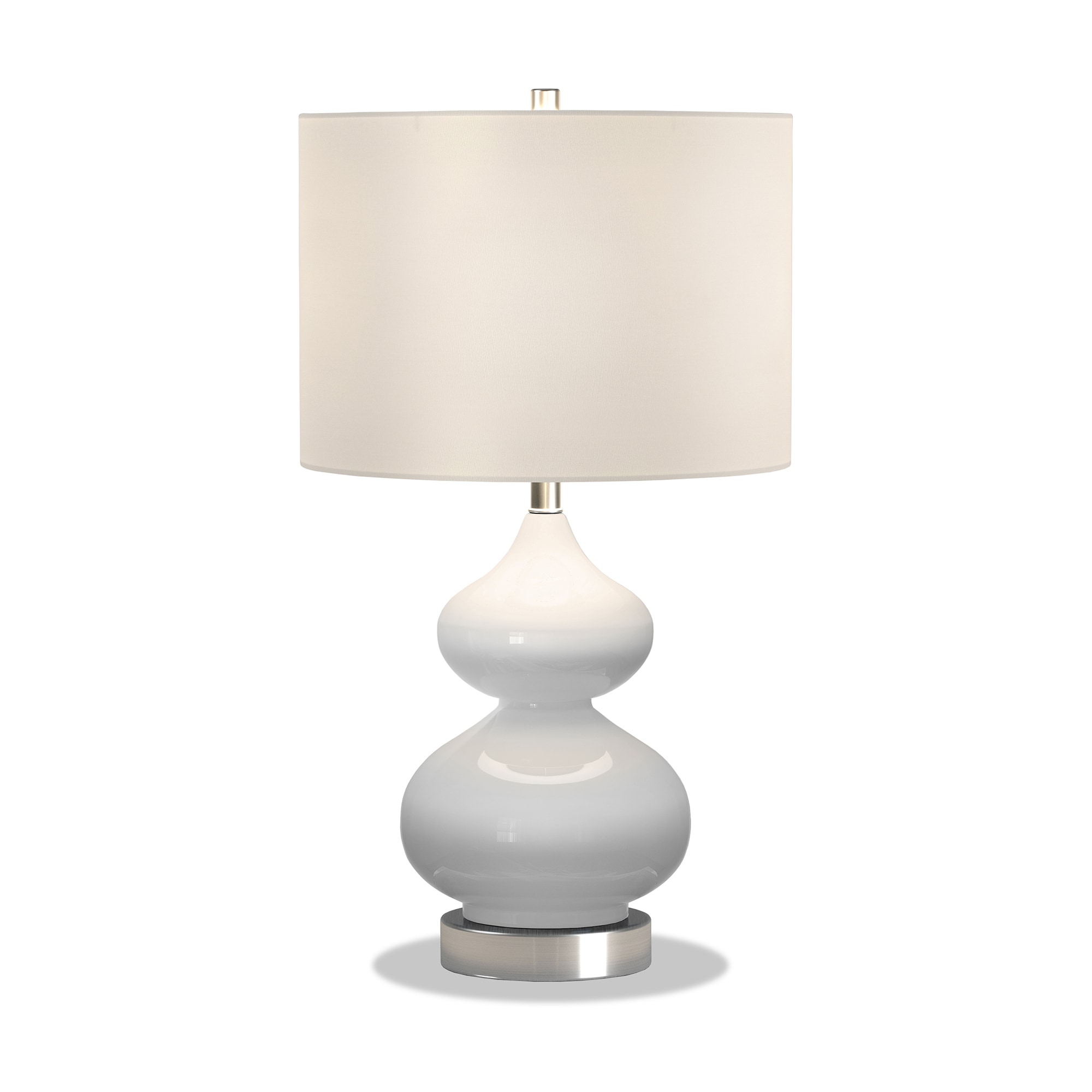 Hailey Home Katrin 235-in White Rotary Socket Table Lamp with Fabric ...