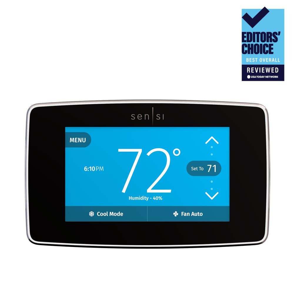 Emerson Sensi Black Smart Thermostat with Wi-Fi Compatibility