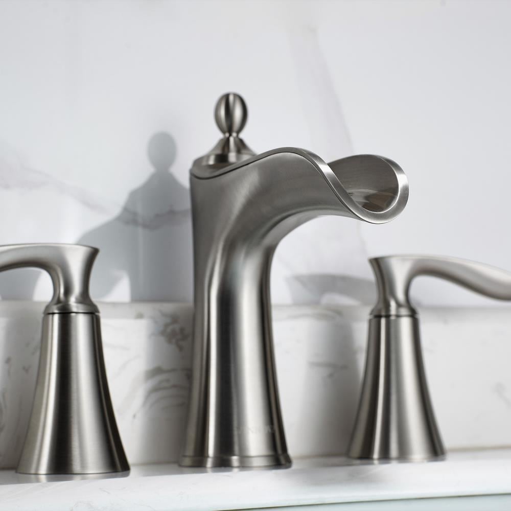 Ukiah Satin Nickel 8-inch Widespread Bathroom Faucet