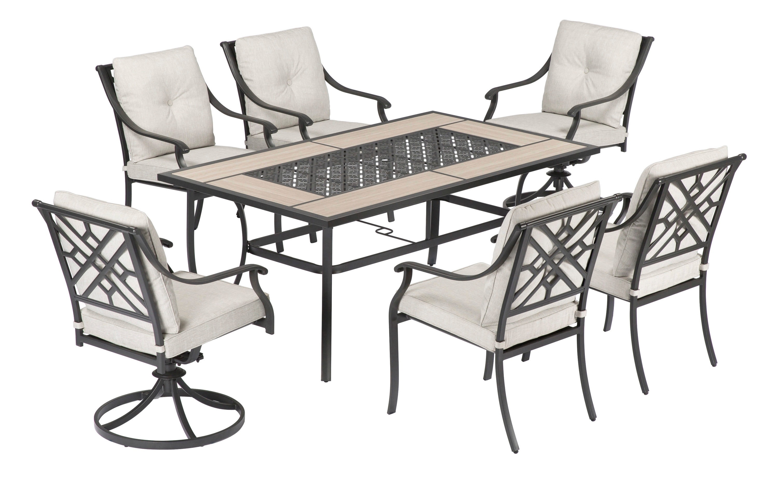 Style Selections Elliot Creek Rectangle Outdoor Dining Table 40-in W x ...