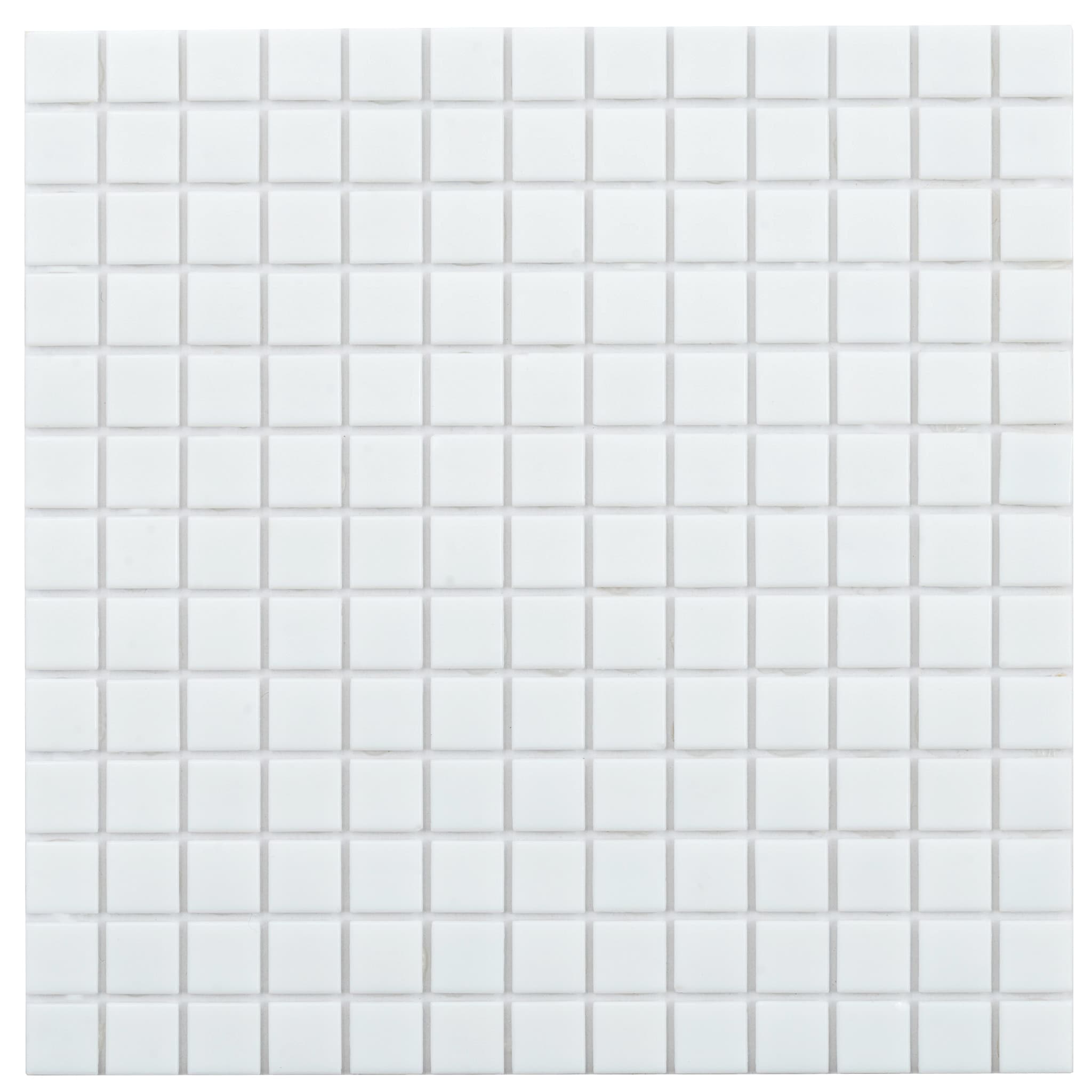 Rice White 12" x 12" Iridescent Glass Mosaic Tile