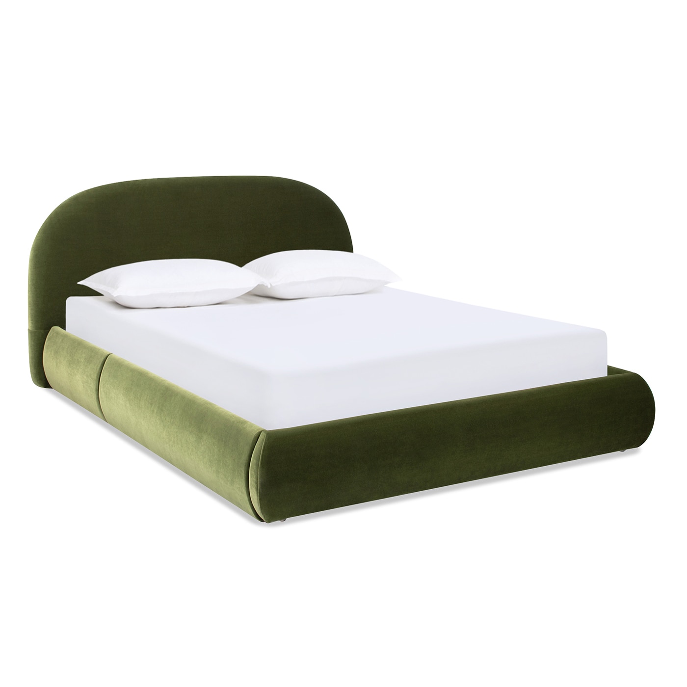 Jennifer Taylor Home L1-V036-3-50590 Archie Olive Green Queen Upholstered Platform Bed