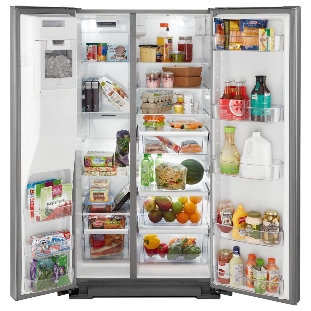 Whirlpool 20.6-cu ft Counter-Depth Side-By-Side Refrigerator with Ice ...