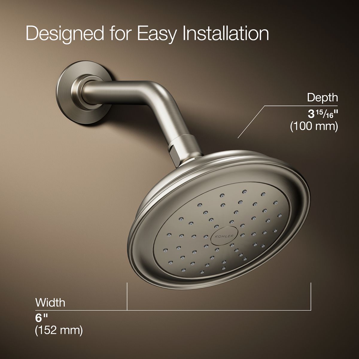 KOHLER K-72774-G-BN Fixed-Showerhead - View #3