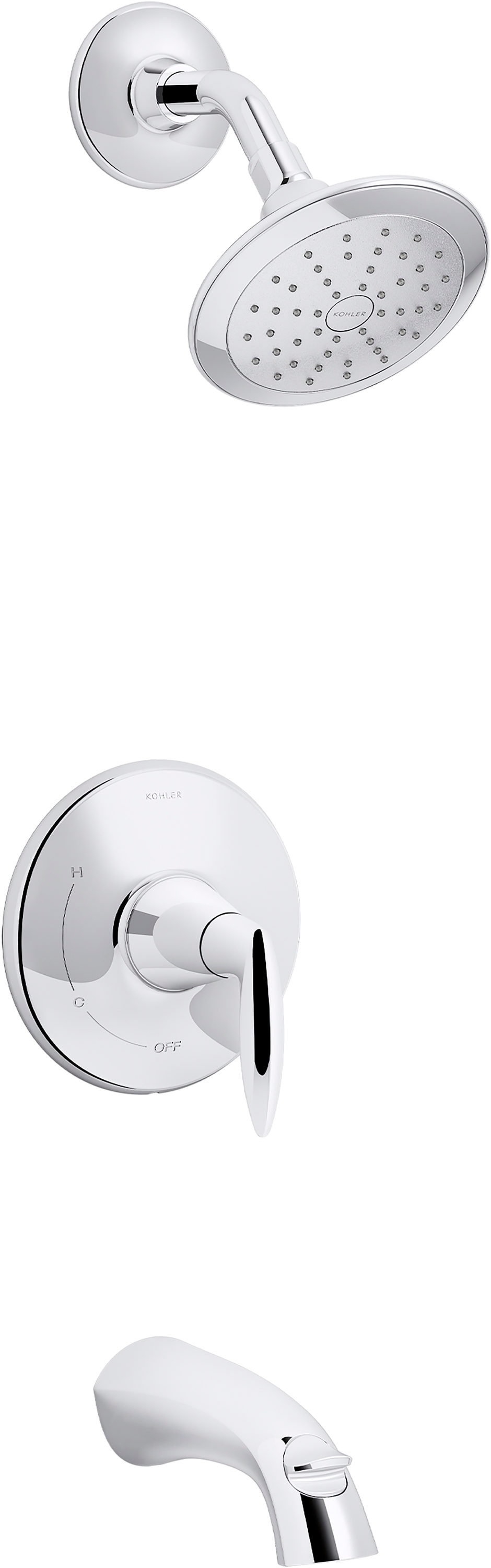 KOHLER K-TS45104-4G-CP Alteo Polished Chrome 1-handle Single function 4.0625-Inches Round Bathtub and shower Faucet
