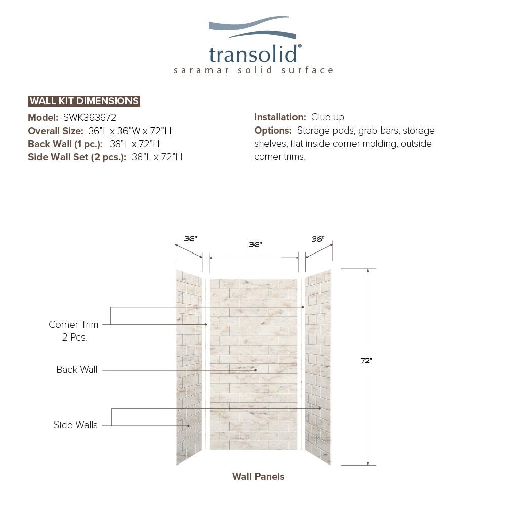 Transolid SWK363672-48 Shower-Wall-Surrounds - View #2