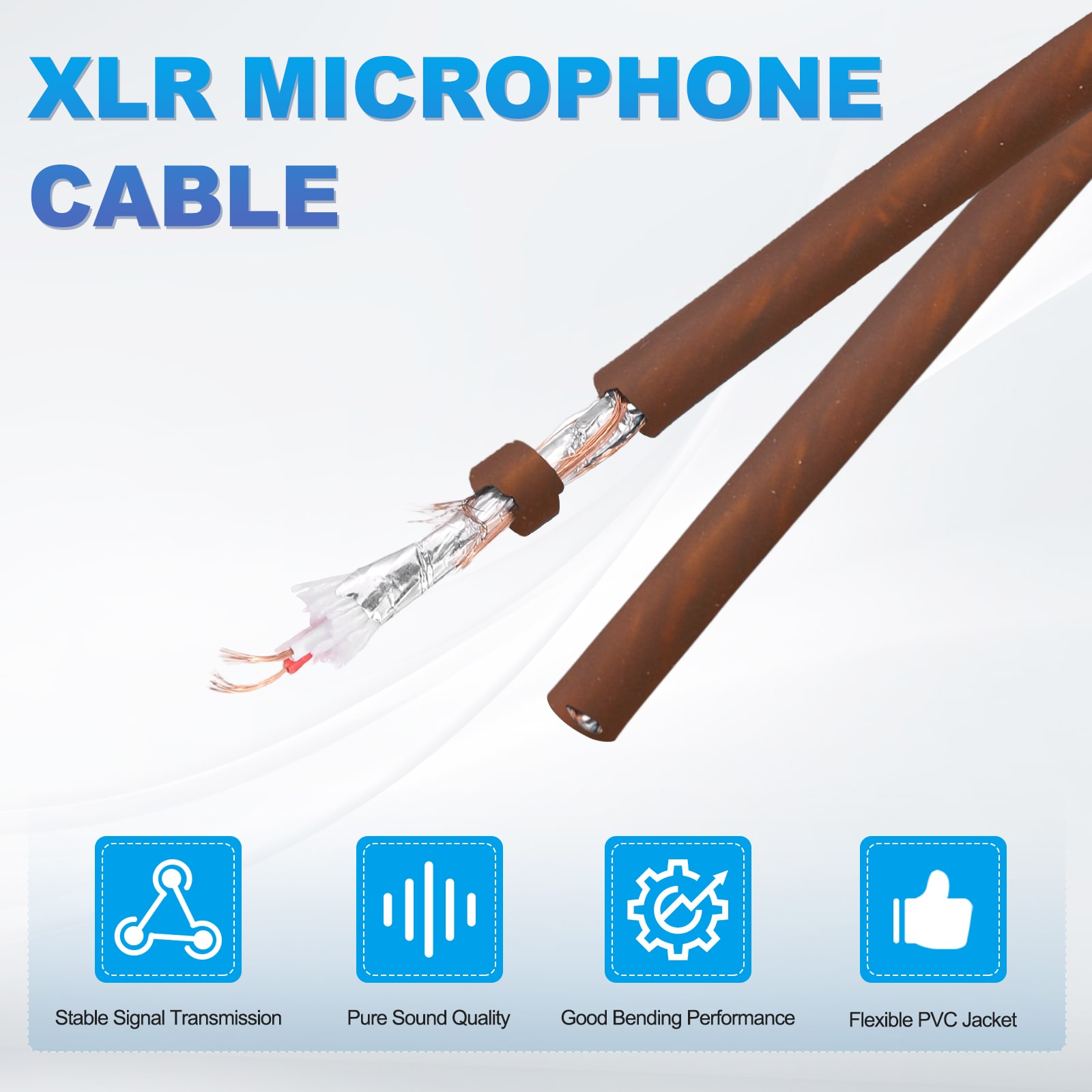 Unique Bargains Bulk XLR Microphone Cable 33 Feet Raw DIY Mic Spool ...