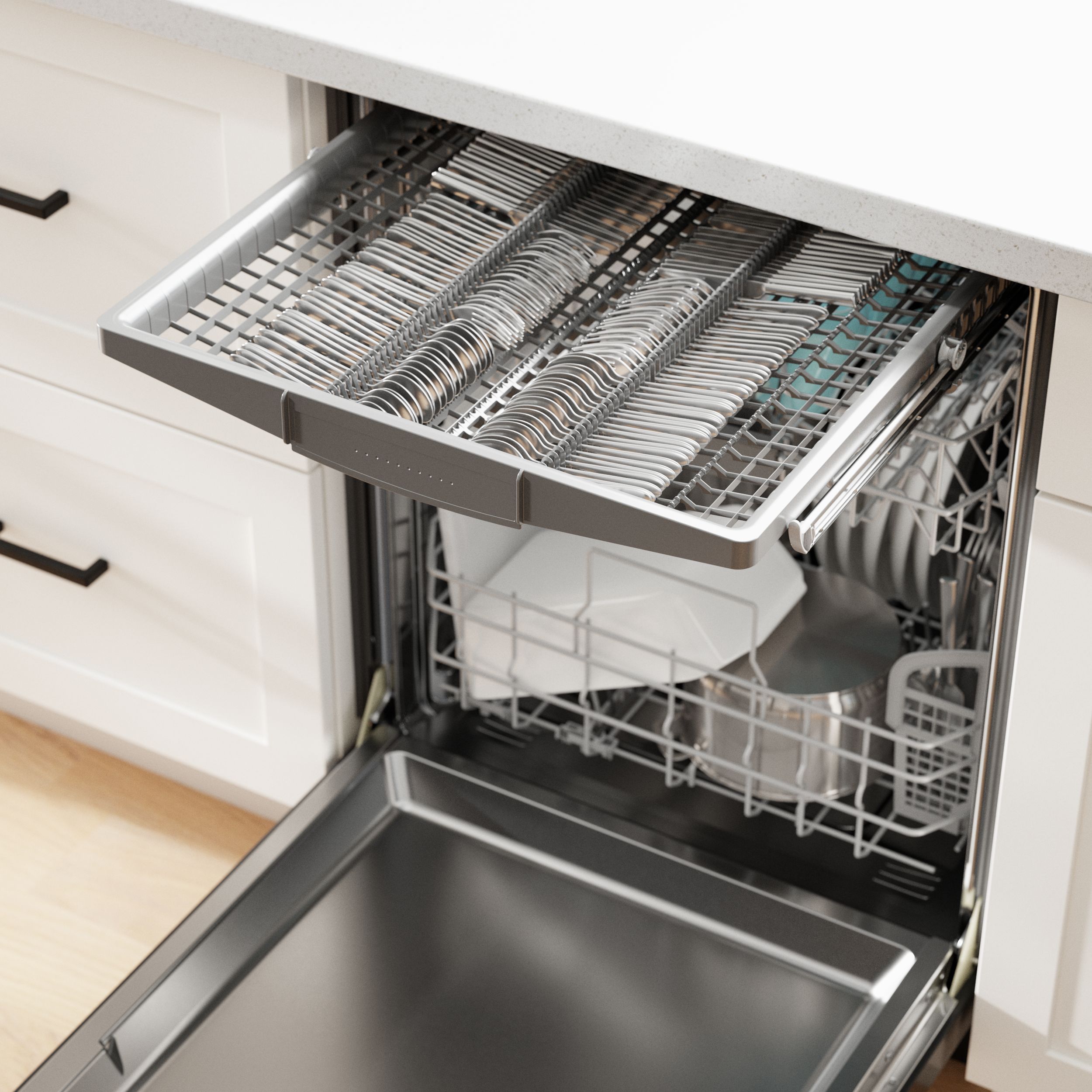 24" Black Stainless Steel Built-In Smart Dishwasher