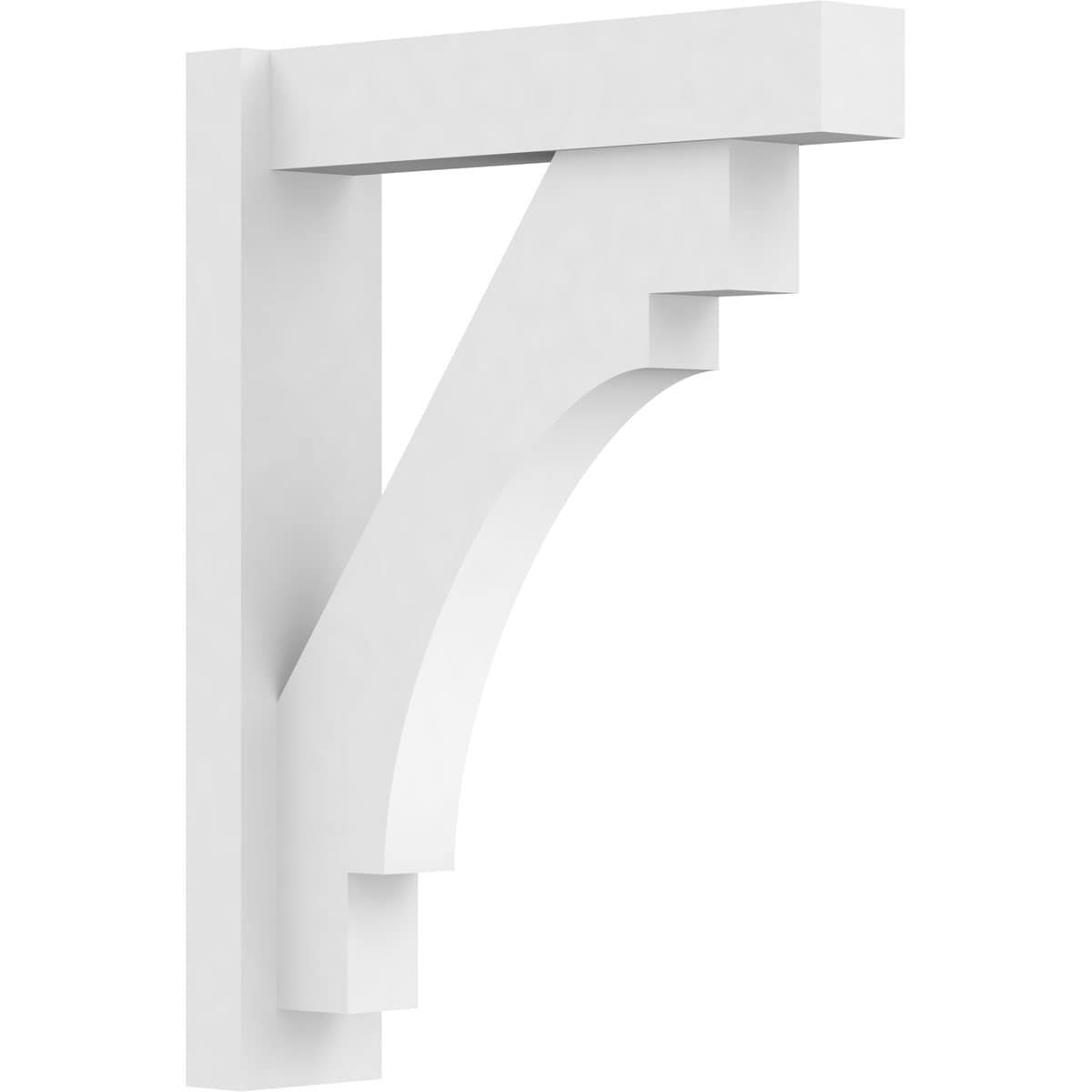 Ekena Millwork OUTP05X20X26MRC05 5-in W X 20-in D X 26-in H Merced Architectural Grade PVC Outlooker with Block Ends