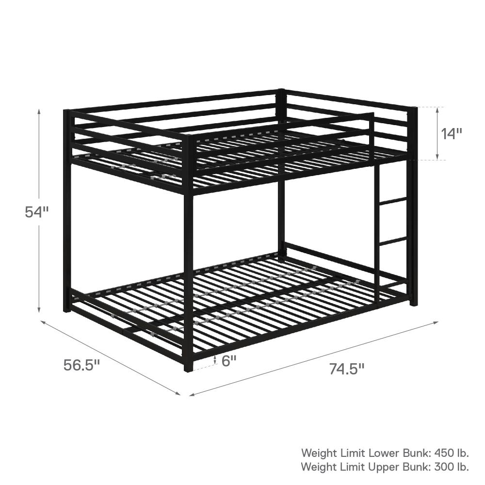 Dhp Mabel Black Full Over Bunk Bed, Dorel Twin Over Full Metal Bunk Bed Assembly Instructions