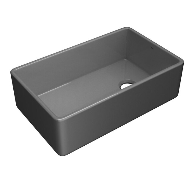 Rohl Farmhouse Apron Front 32 in X 20 in Satin Gray Fireclay Single rohl-farmhouse-apron-front-32-in-x-20-in-satin-gray-fireclay-single