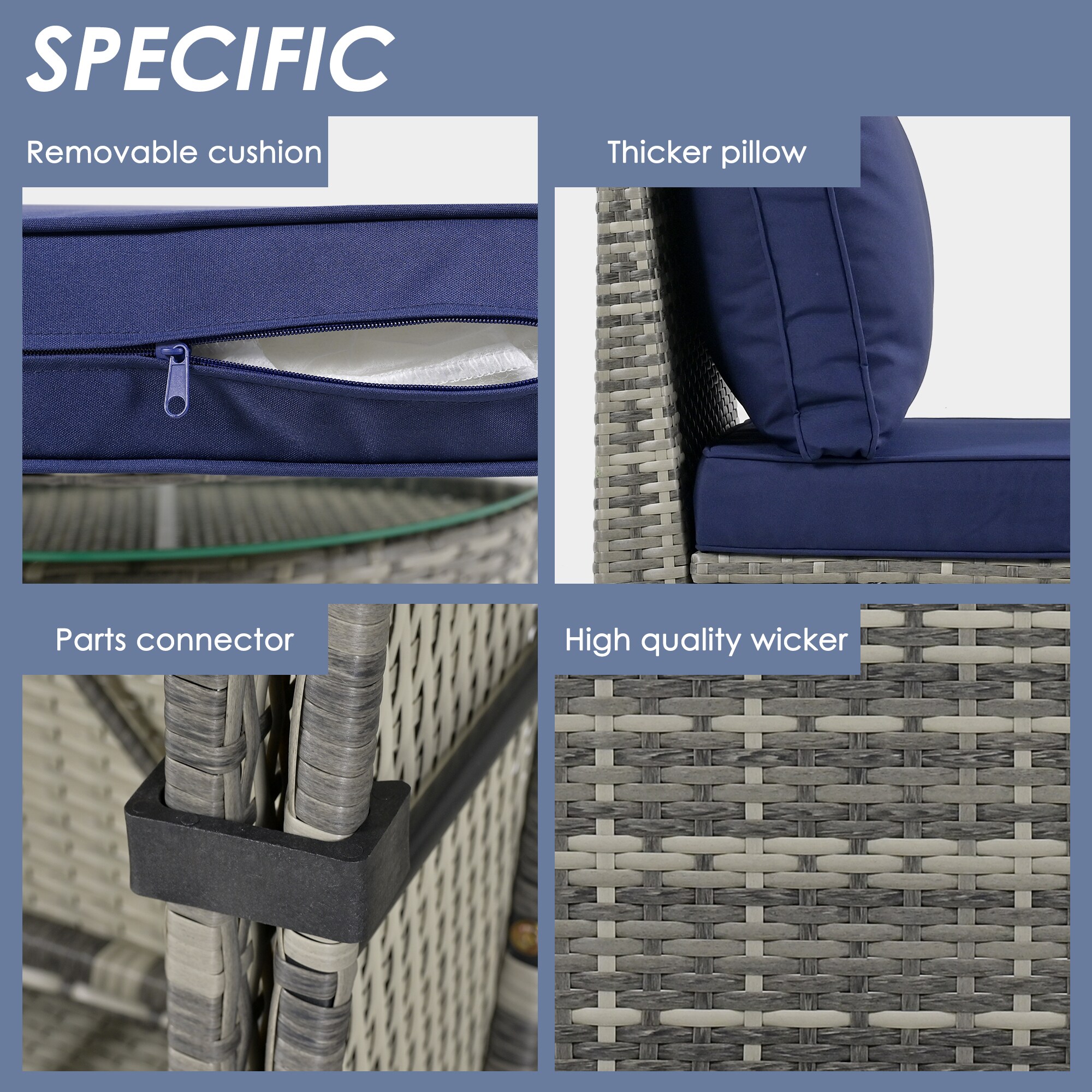 JIMSMAISON BOGOPS08BL Patio-Sofas-Daybeds - View #2