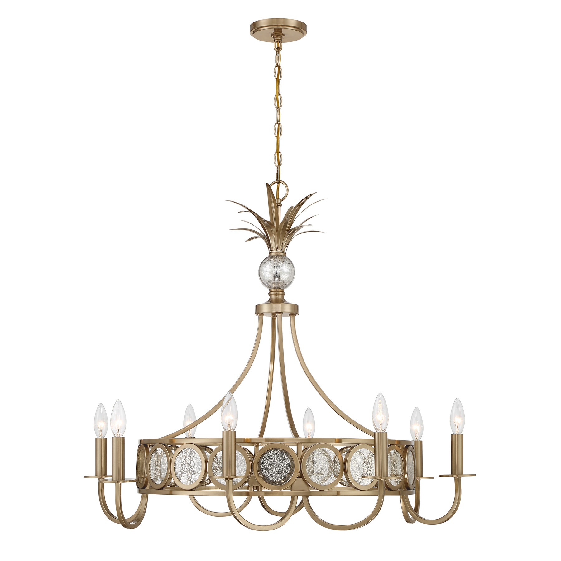 Savoy House Hearst 8 -Light Antique Brass Clear glass Metal Chandelier