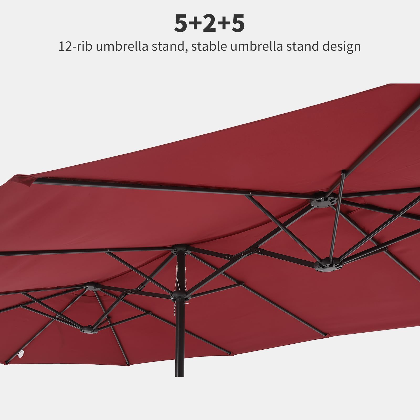 GarveeLife 15FT Rectangular Outdoor Umbrella Patio Umbrella with Base ...