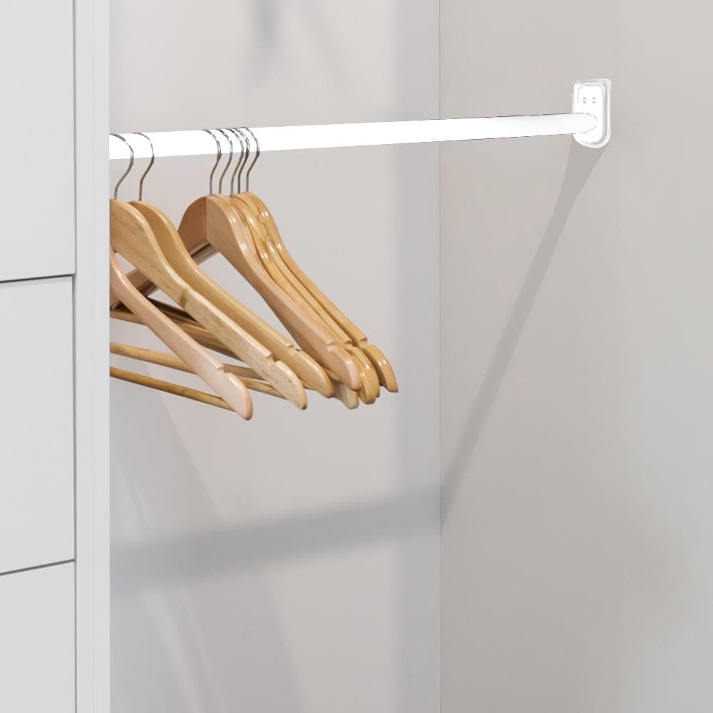 Design House 48-in L x 1-in H Extendable White Metal Closet Rod with ...