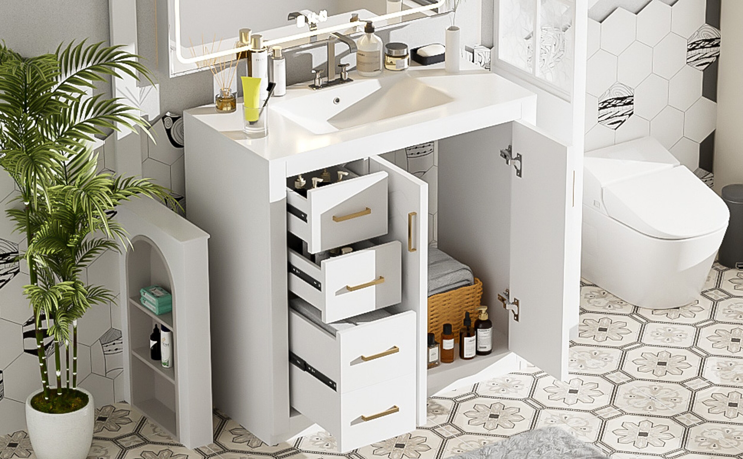 ModernLuxe L3P-N710P291684K Bath-Vanity-Combo - View #16