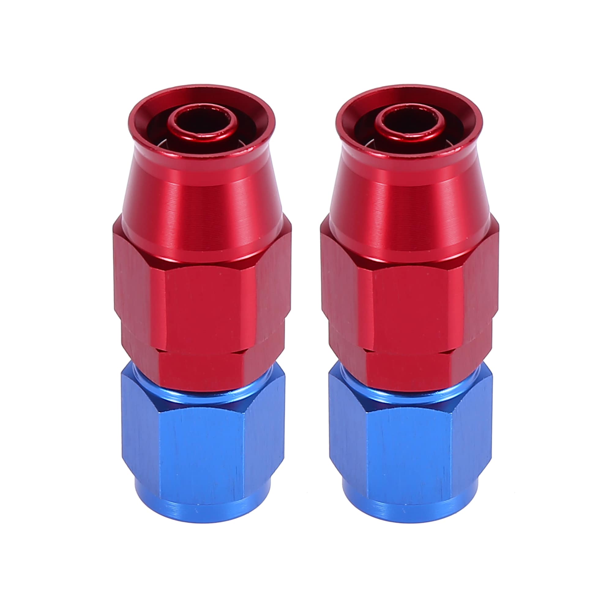Unique Bargains - 2pcs 6061 Aluminum Alloy AN6 3/8 Inch 0 Degree Straight Swivel Car Hose End Fit...