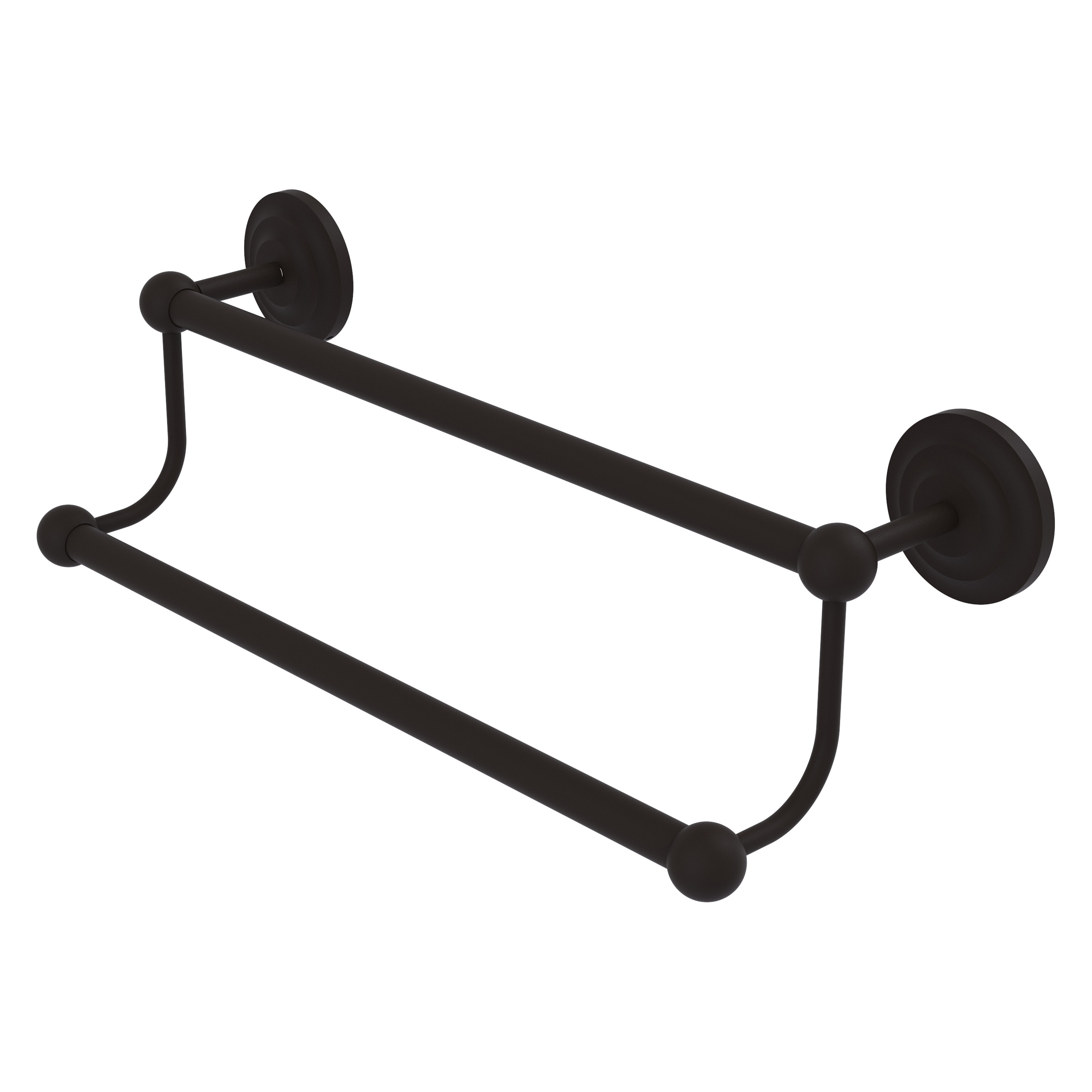 Allied Brass PQN-72/36-ORB Prestige Que New 36-in double Oil-rubbed bronze Wall mount Double Towel Bar