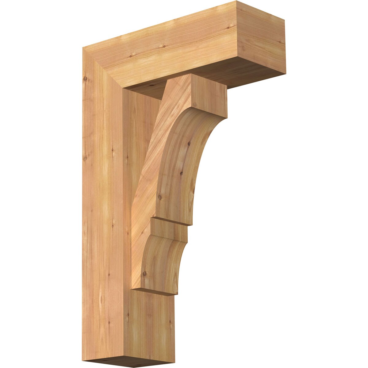 Ekena Millwork 1461969 Balboa Block Smooth Bracket with Offset Brace 7-1/2-in x 20-in x 32-in Western red cedar Brown Wood Standard bracket