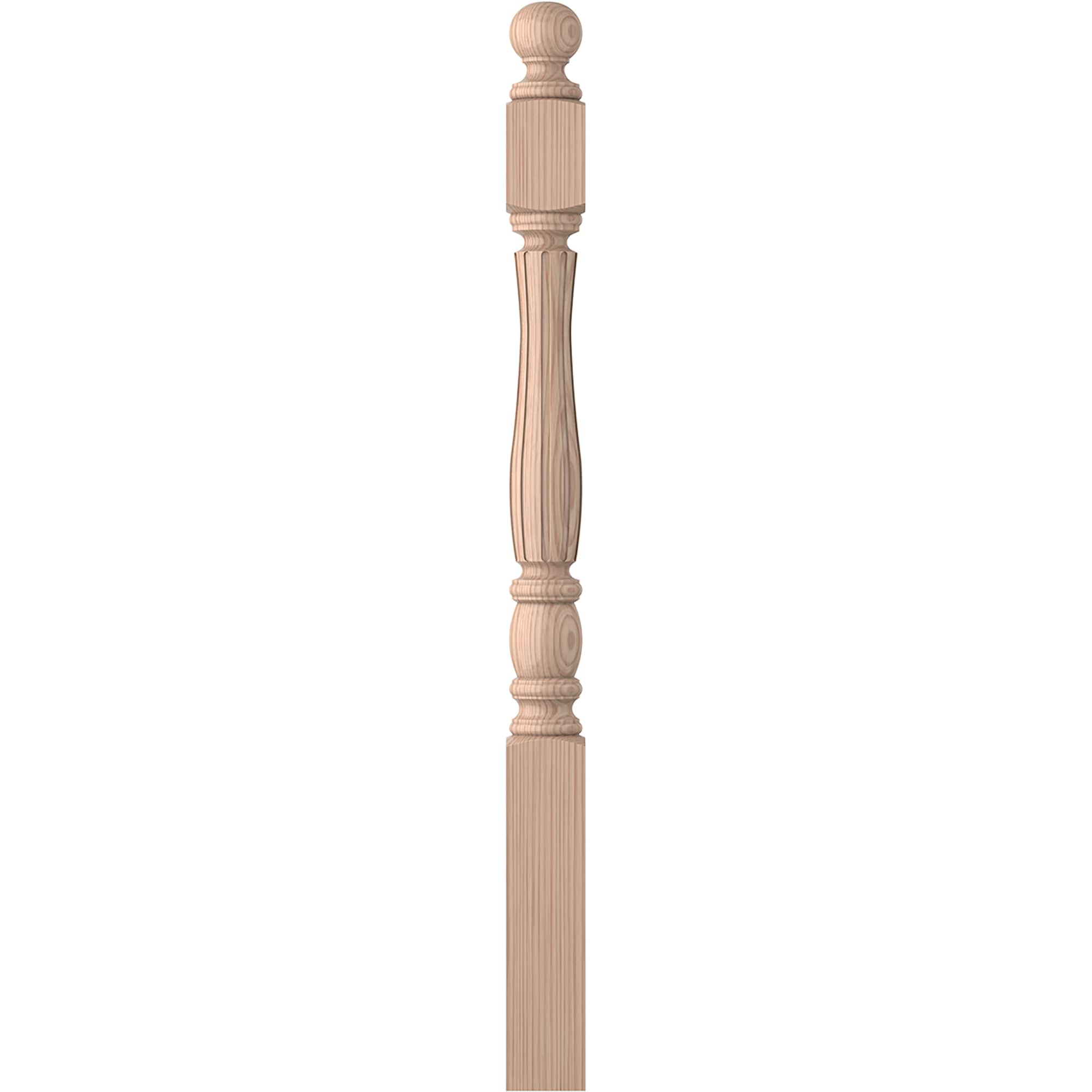 L.J. Smith Stair Systems LJF-3340BT-B Briarcliffe 3.5-in x 47.6875-in Unfinished Beechwood Starting Stair Newel Post