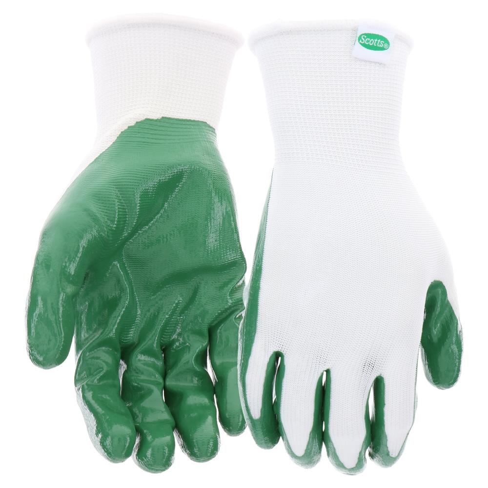 Scotts SC37120/L3P Large White Nitrile dipped Rubber Gardening Gloves 3 -Pairs