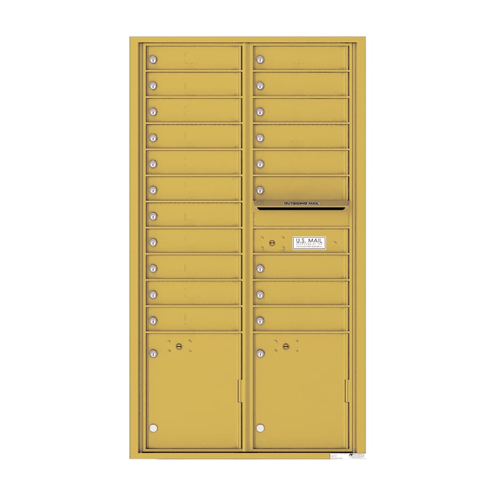 Florence Versatile Locking Metal Standard Mailbox Gold