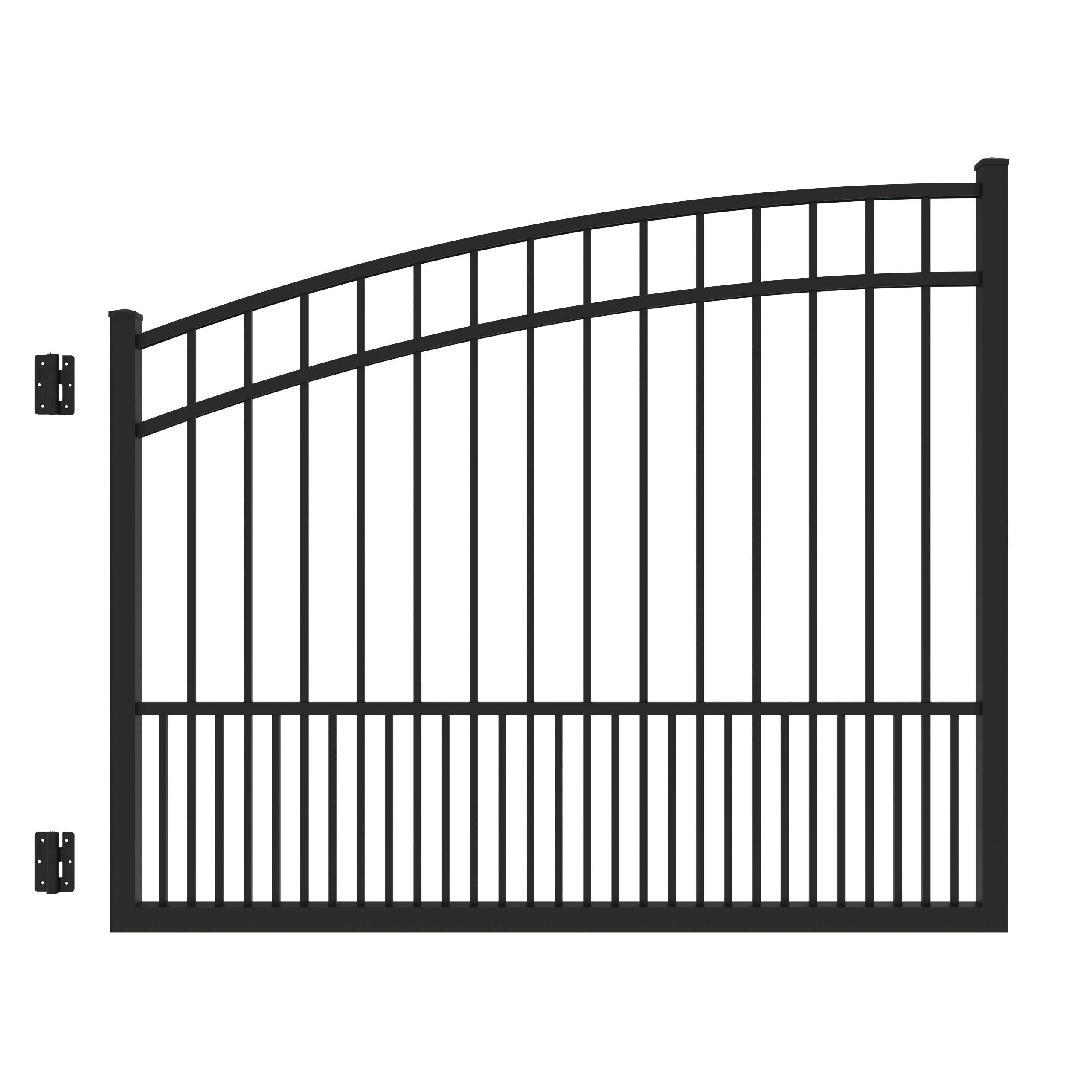 Freedom Sydney 4-ft H x 4-ft W Black Aluminum Spaced Picket Flat-top Decorative Fence Gate