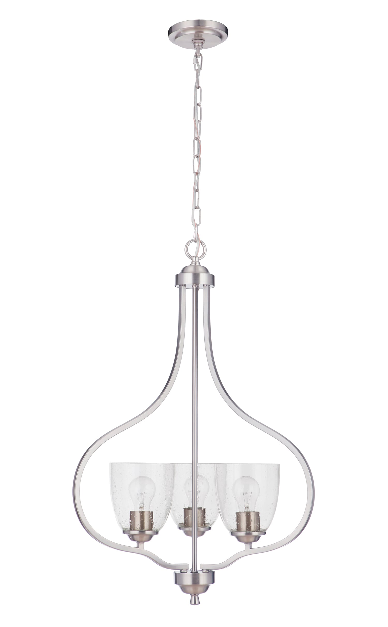 Craftmade 49933-BNK Serene 3.0 -Light Brushed Nickel Transitional For Use in Bedrooms, Dining Rooms, Foyers, Kitchens, Living Rooms Chandelier
