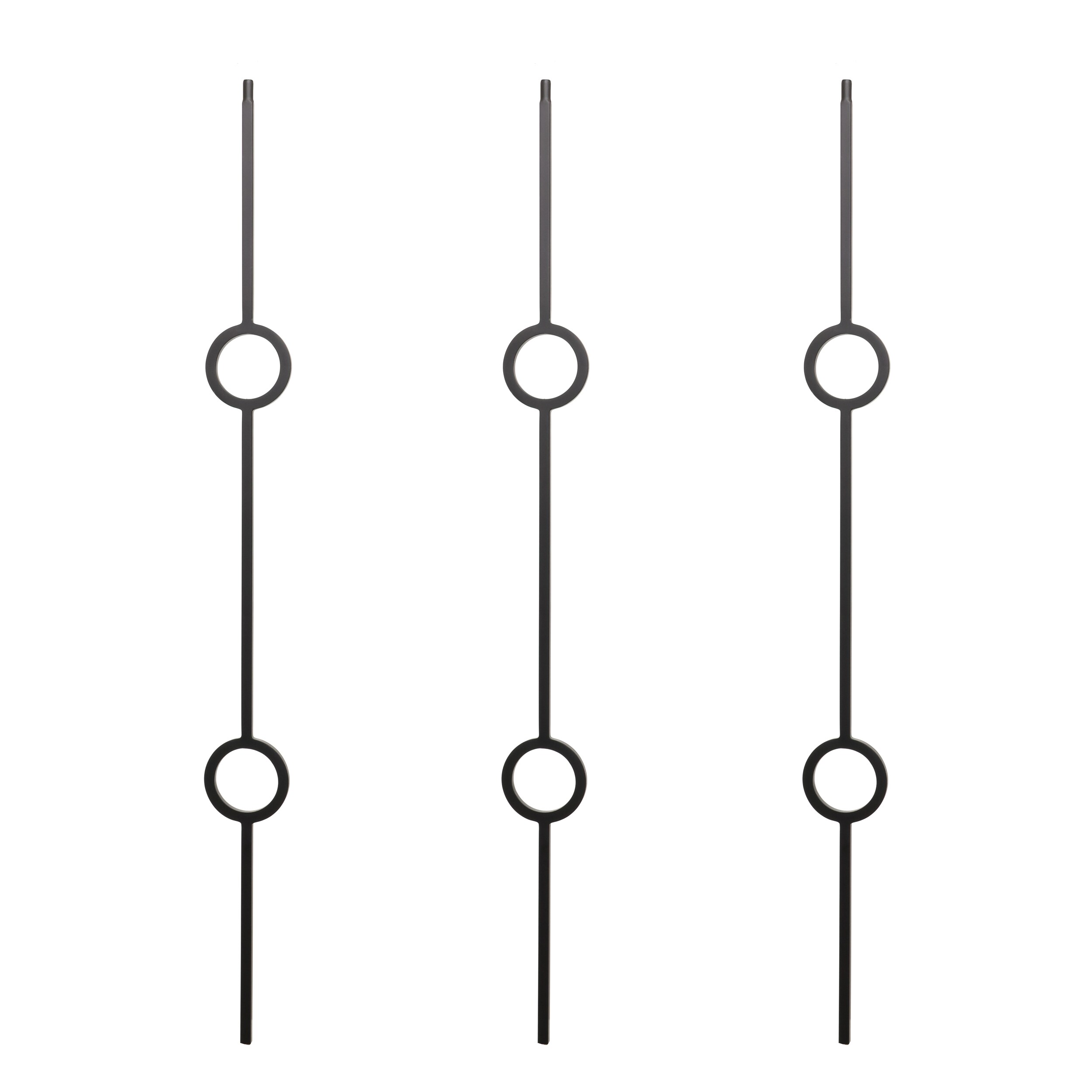 RELIABILT WGT73SB 43-in x 0.5-in Satin Black Wrought Iron Ring Stair Baluster (3-Pack)