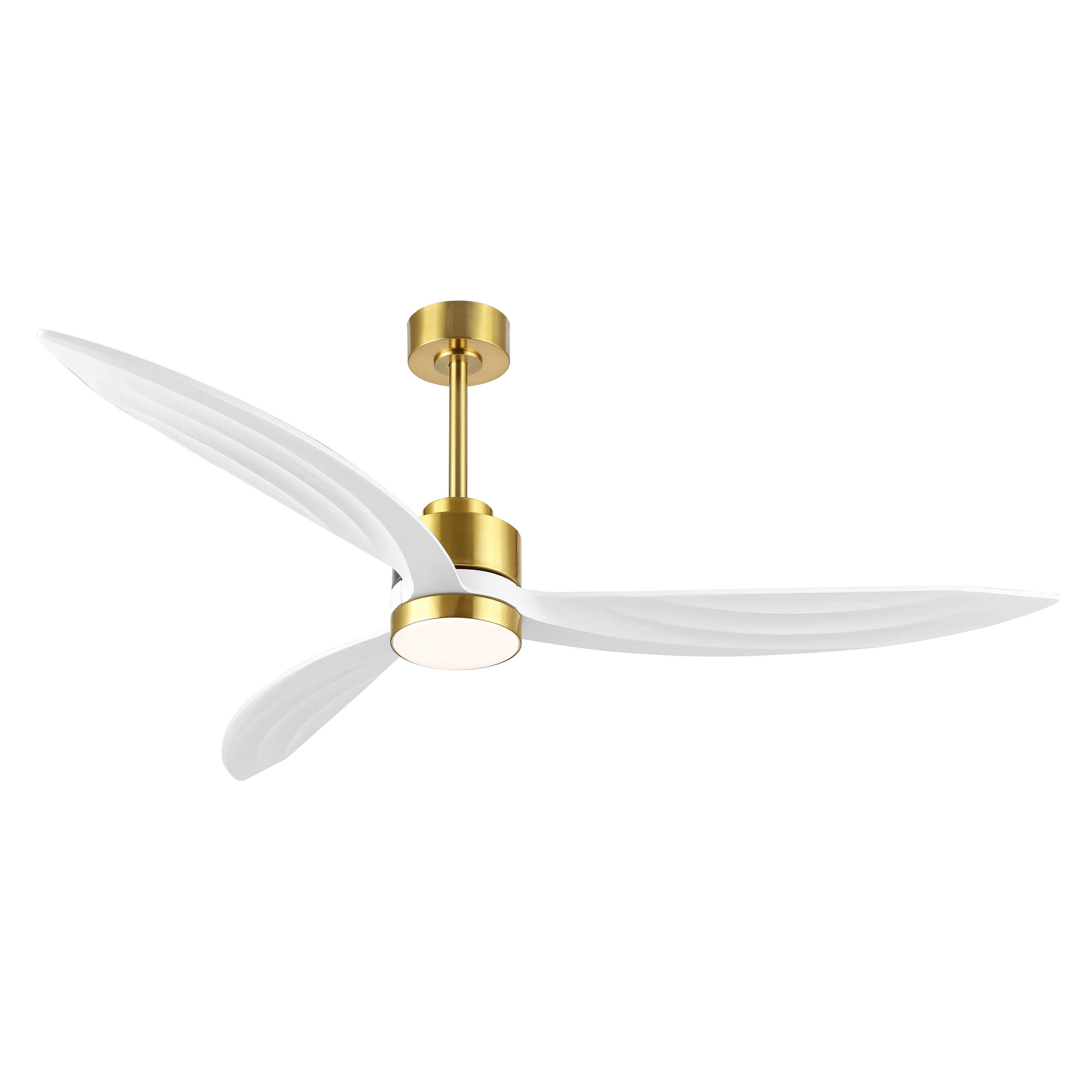 MLIAN HSCF-BS63-WH 64-in Integrated LED White with White Blades Ceiling Fan With Light ( 3 -Blade )