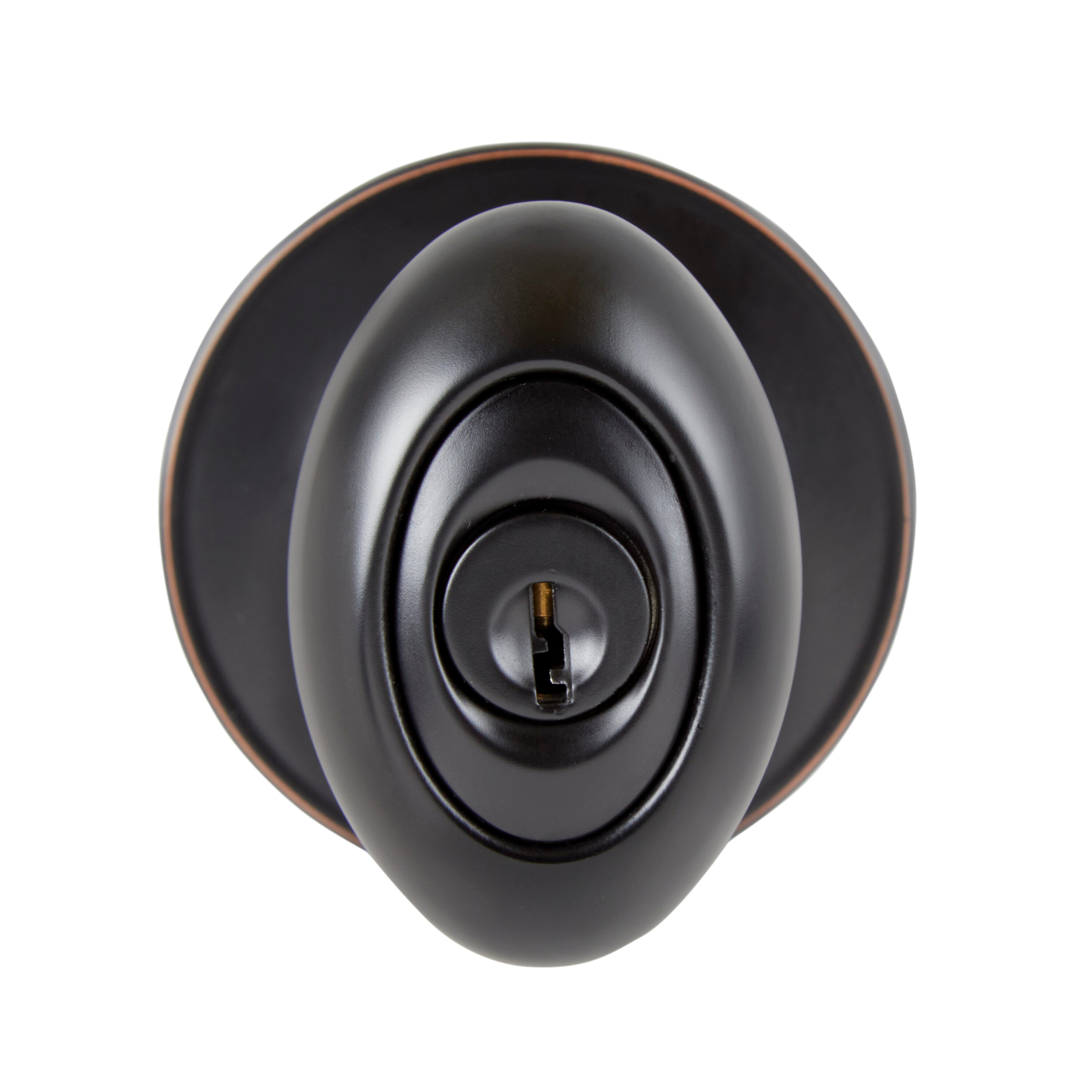 Delaney Hardware KE1007 Carlyle Edged Bronze Interior/Exterior Keyed Entry Door Knob