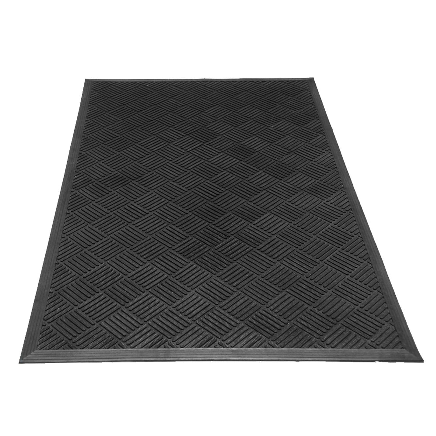 3 X 5 Ft Commercial Indoor Outdoor Entrance Floor Mat Rug Rubber No Slip  Black