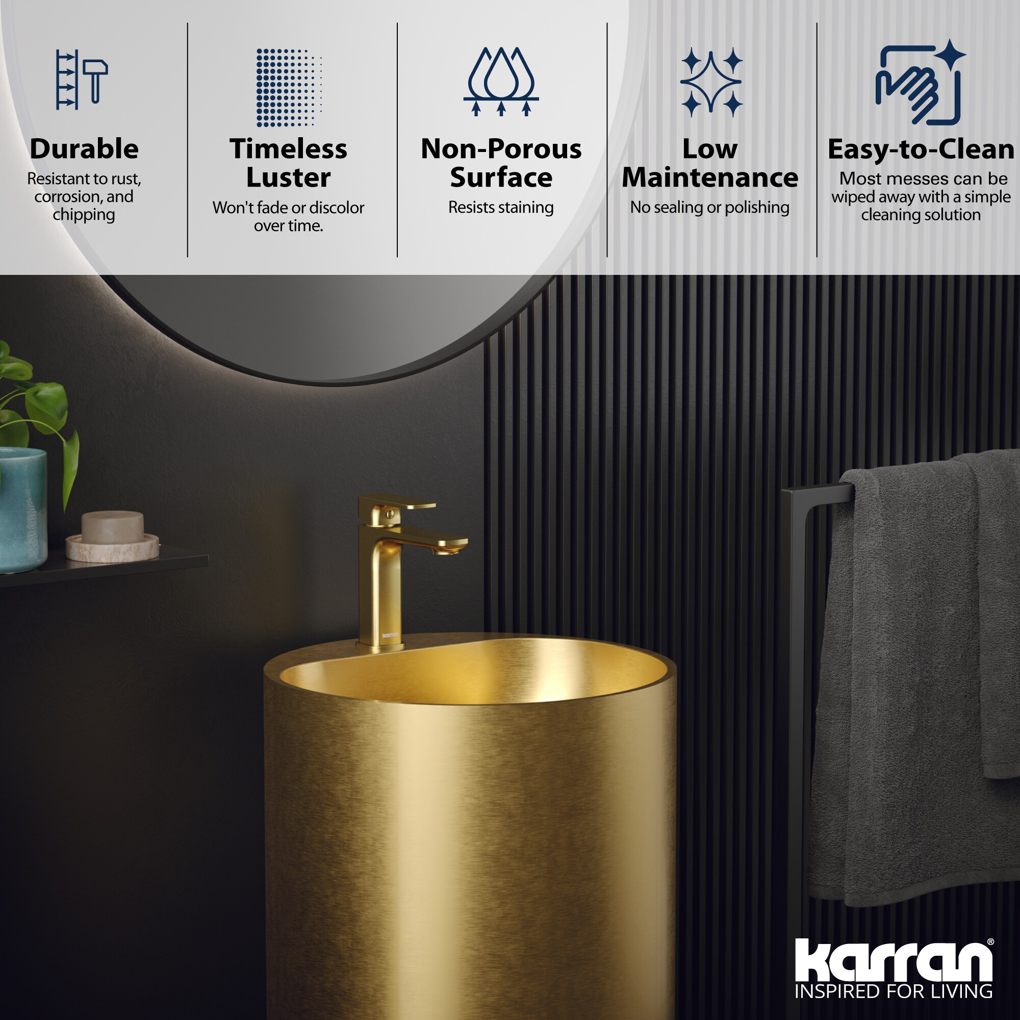Karran CCP400G Complete-Pedestal-Lavatories - View #5