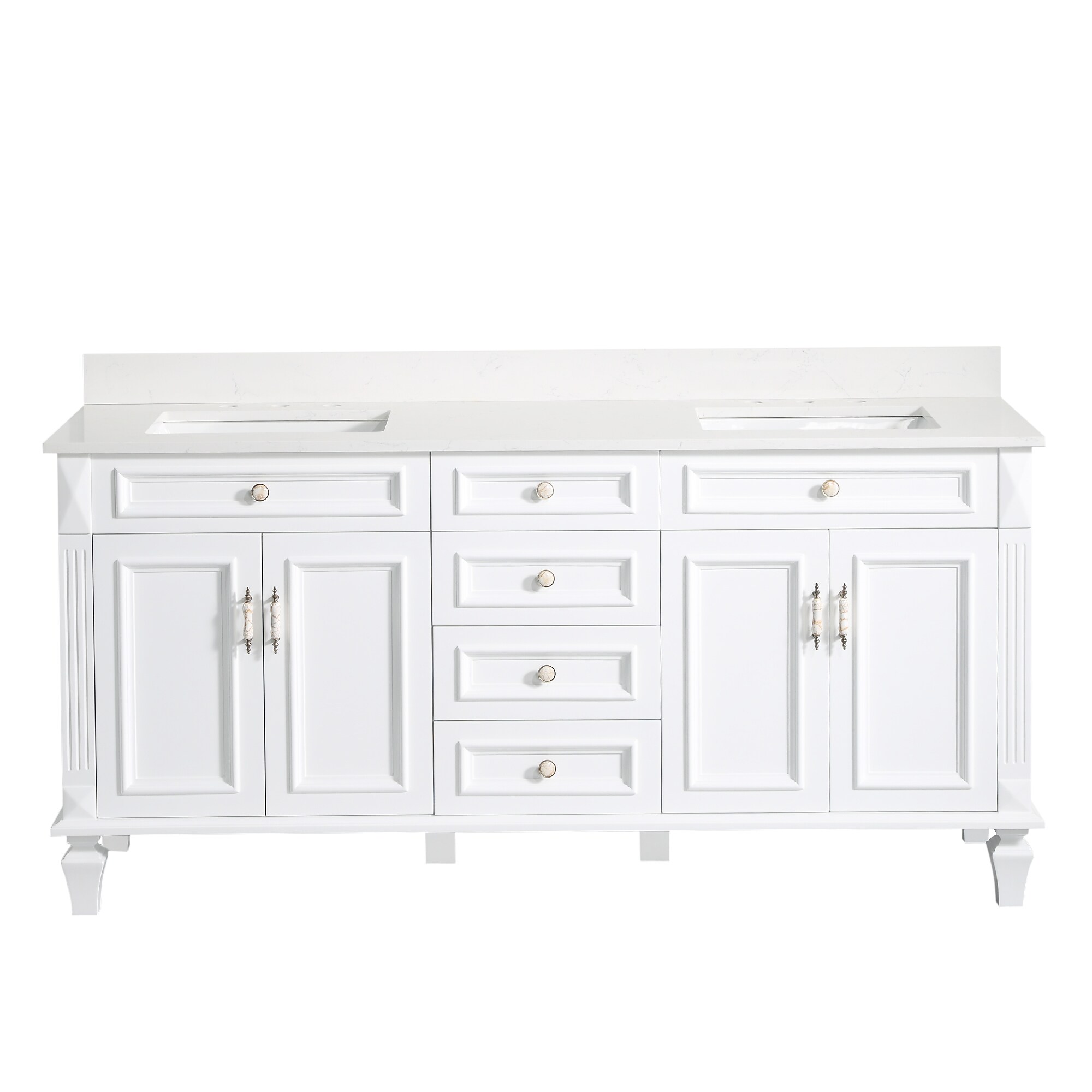 WELLFOR ARTWOOD72QZ-WT Bath-Vanity-Combo - View #9