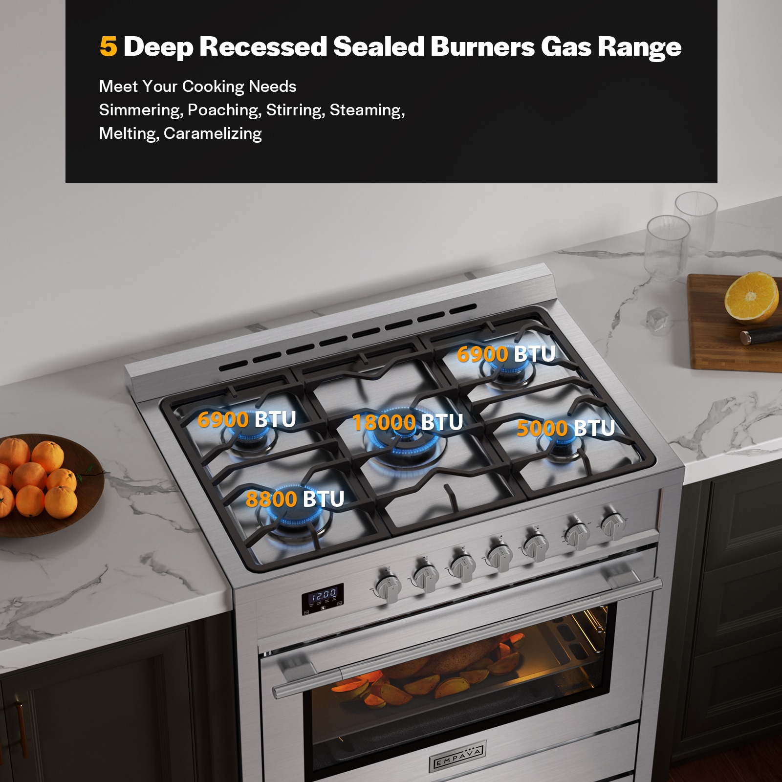 Empava EMP-36GR12 Freestanding-Gas-Ranges - View #7