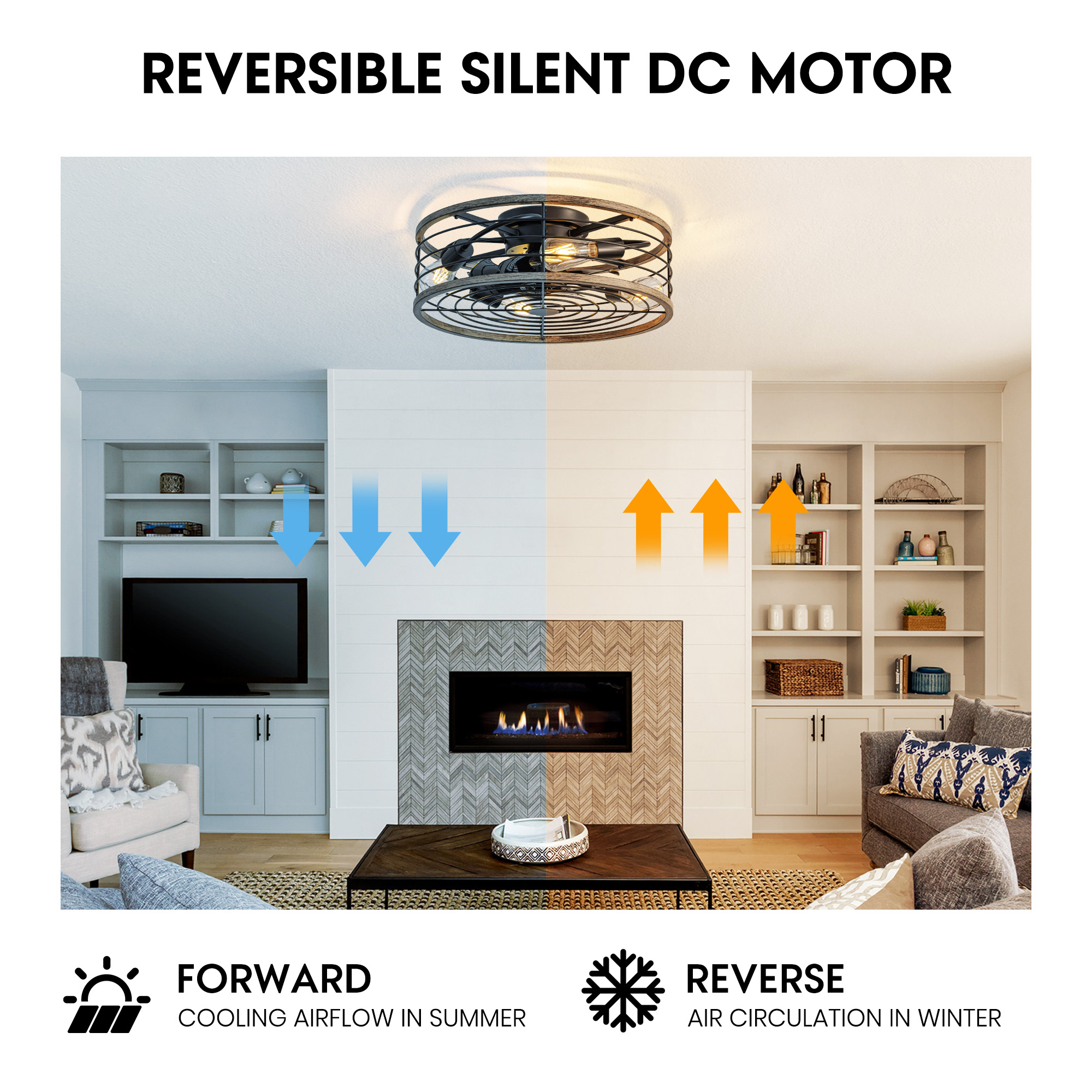 Antoine Modern Flush Mount 20-in Light Blue Bladeless with Acrylic Blades Color-changing Integrated LED Indoor Flush Mount Smart Ceiling Fan with Light and Remote (7-Blade) DCLW048 simolary.com 20 Antoine Modern Flush Mount 20-in Light Blue Bladeless with Acrylic Blades Color-changing Integrated LED Indoor Flush Mount Smart Ceiling Fan with Light and Remote (7-Blade) DCLW048 Simolary simolary.com 20