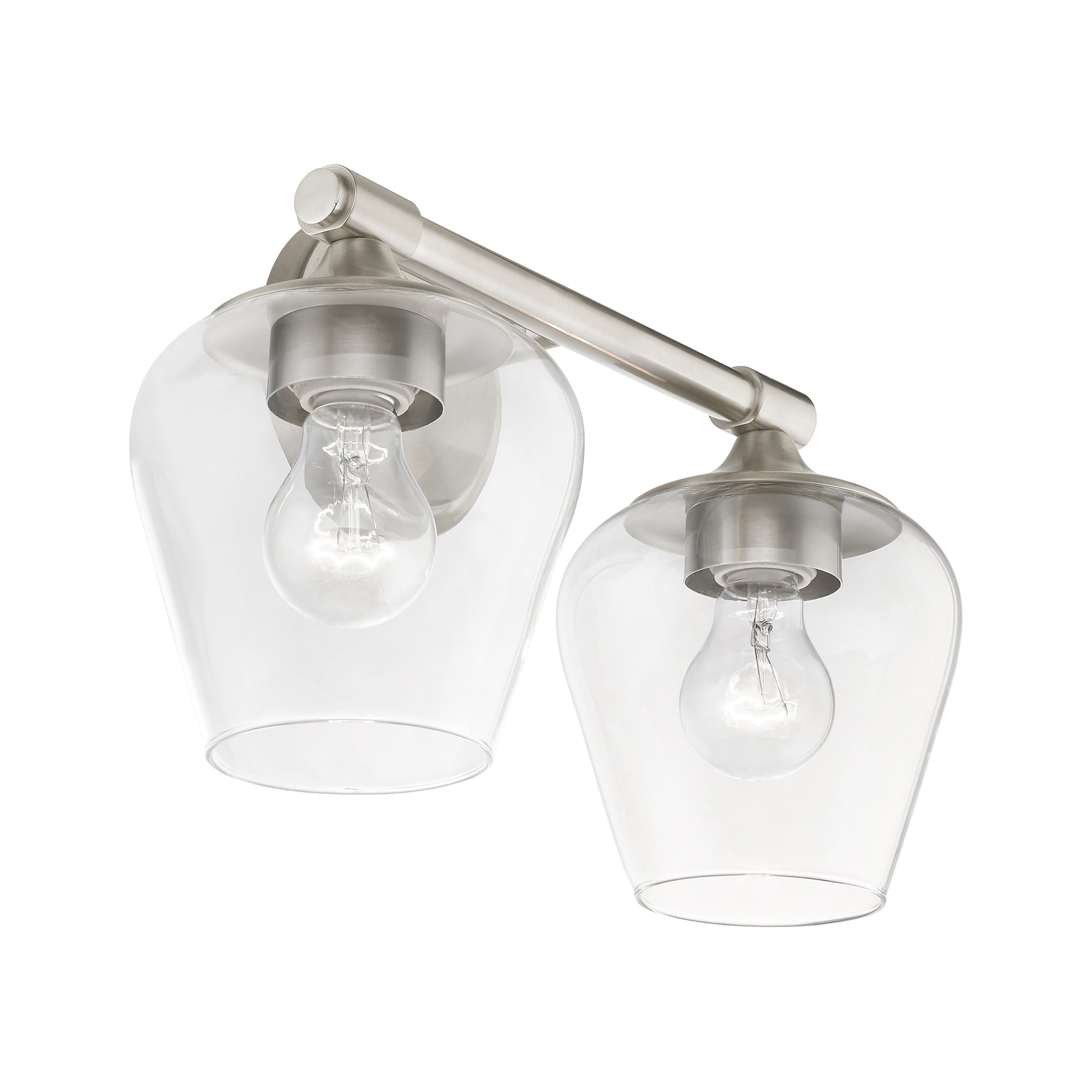 Willow Brushed Nickel 2-Light Vanity Sconce with Clear Glass