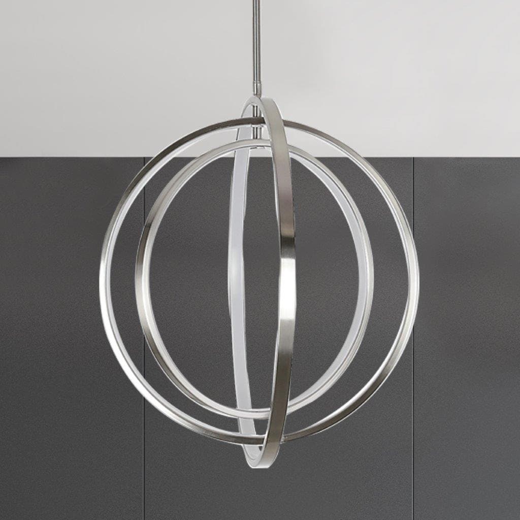 Origin 21 CHL22BNK Irvington Brushed nickel Modern/contemporary Geometric Integrated LED Medium Hanging Pendant light