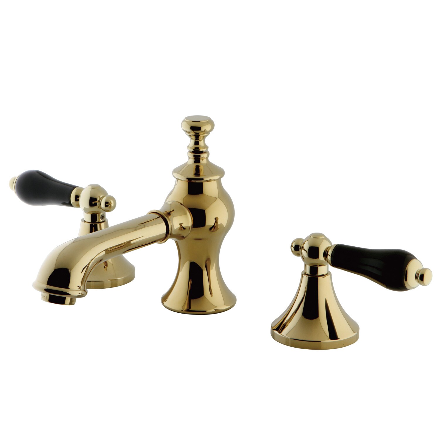 Kingston Brass Duchess Polished Brass Widespread 2 Handle Bathroom Sink Faucet With Drain In The 9853