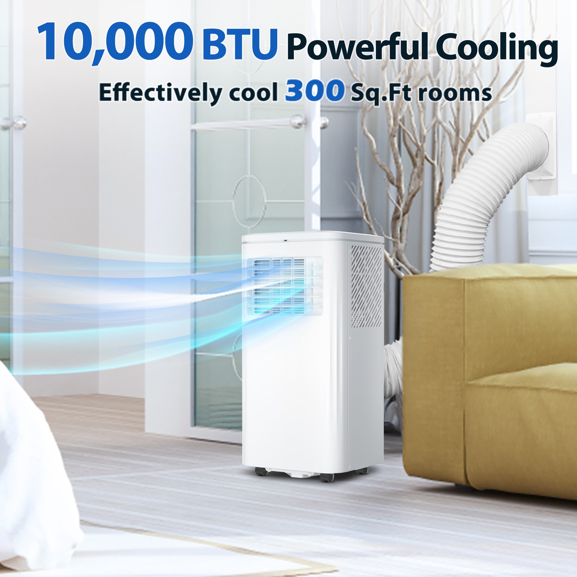 Nordic Hygge 8000-BTU DOE (115-Volt) White Vented Portable Air Conditioner with Remote Cools 350-sq ft NPH-10C Sansujyuku sansujyuku.com