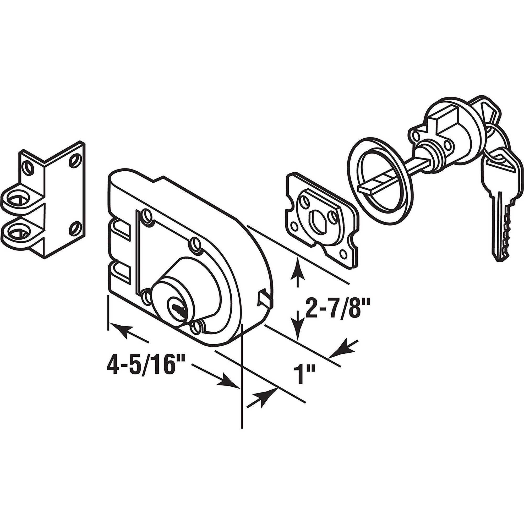 Prime Line 43125 In Brass Die Cast Metal Storm Door Cylinder Lock At 