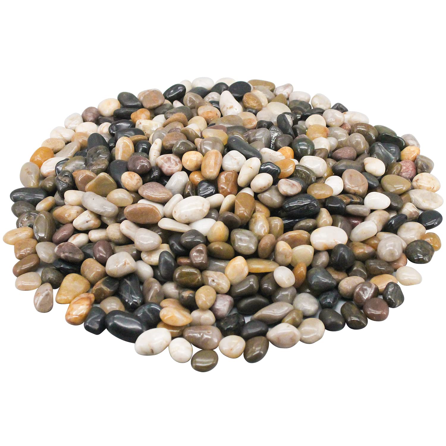 FANTIAN 10 lb Natural River Rocks Decorative Polished Pebbles for Landscaping Fish Tanks Vases and Flower Beds 0.5 to 1.2 Inch Stones