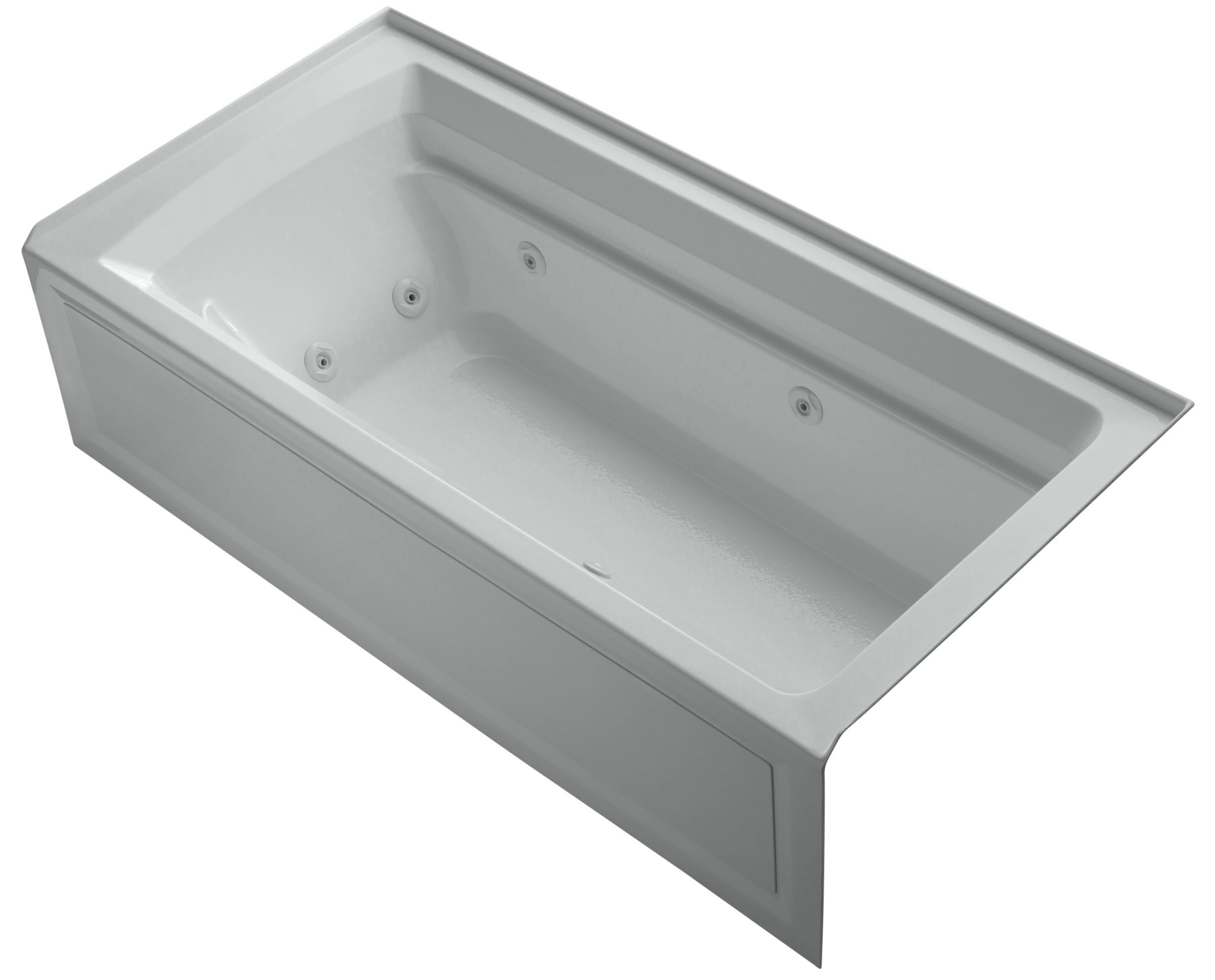 KOHLER 1124-RAW-95 Archer 36.0-in x 72.0-in Ice Grey Acrylic Rectangular Alcove Whirlpool tub ( Right Drain )