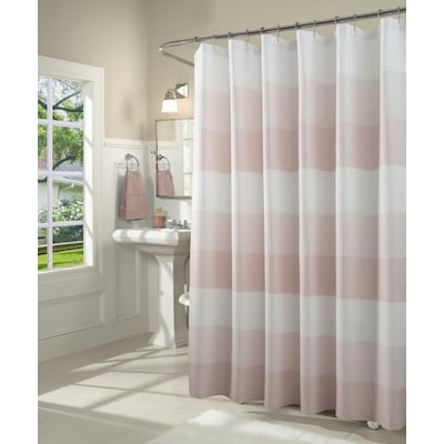 Polyester Blush Striped Shower Curtain, Dkny Highline Stripe Shower Curtain