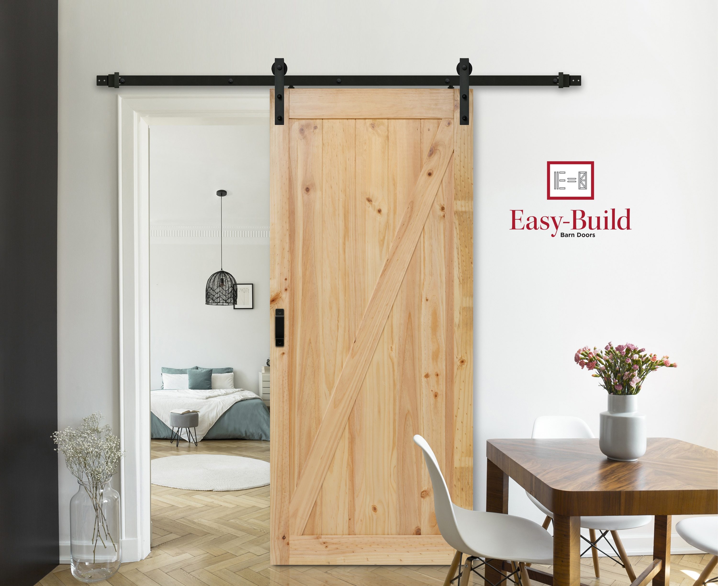 Modern barn door bedroom