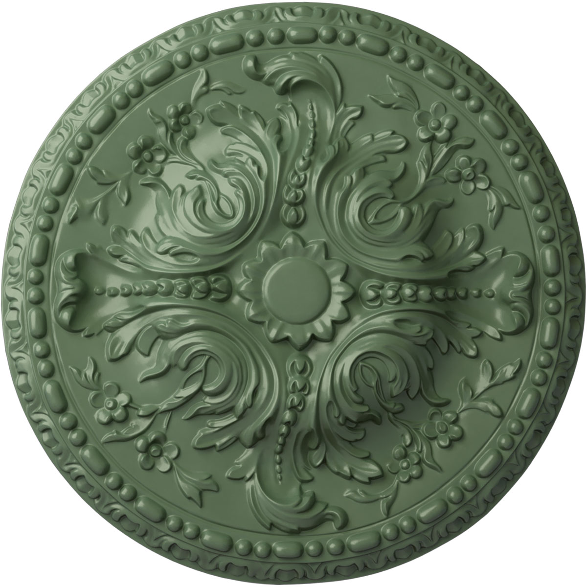 Ekena Millwork CM20AMAGF Amelia 19.625-in W x 19.625-in L Painted Athenian Green Polyurethane Whole Ceiling Medallion