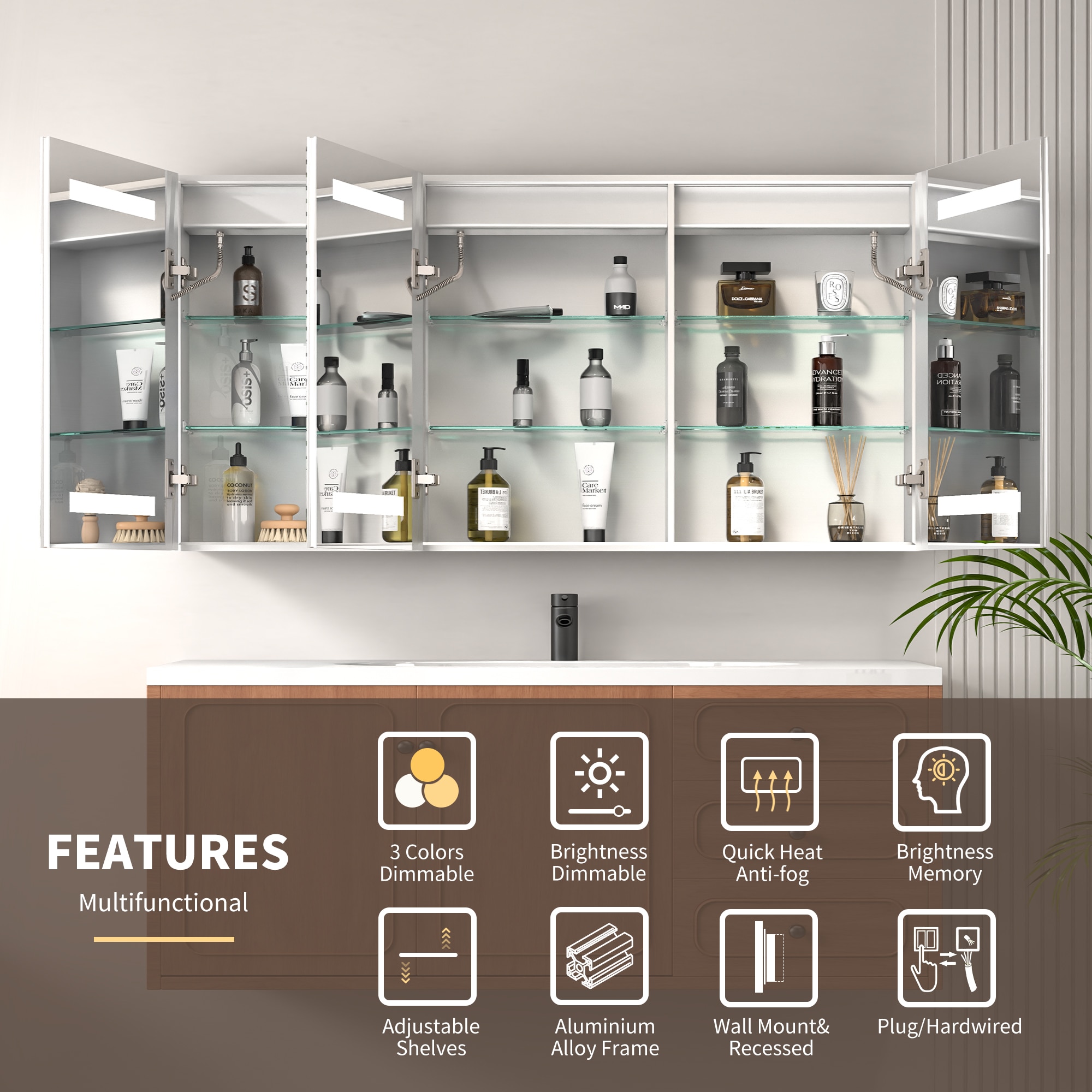 ExBrite EXMC4824V16TX Bathroom-Medicine-Cabinets - View #3