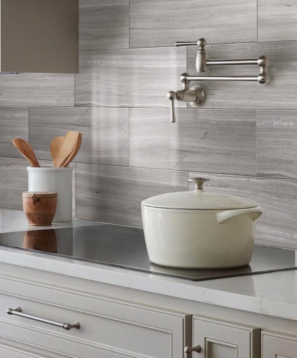 Apollo Tile Wooden Gray 12-in x 24-in Polished Natural Stone Marble ...