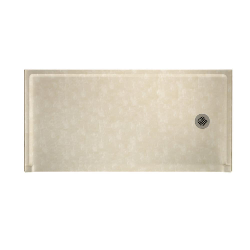 SWAN SB03060RM.126 30-in W x 60-in L x 4.19-in H Cloud Bone Rectangle Shower Pan Base (Right Drain)