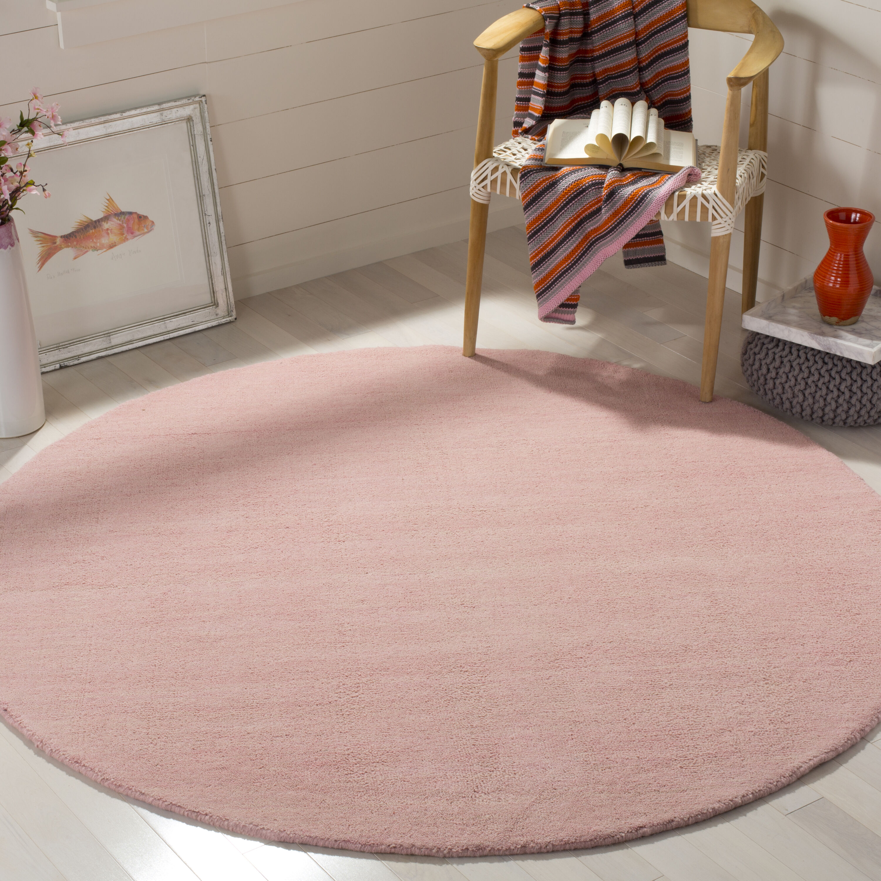  Himalaya 311 Light Pink Solid / Tonal 6ft x 6ft Round Rug